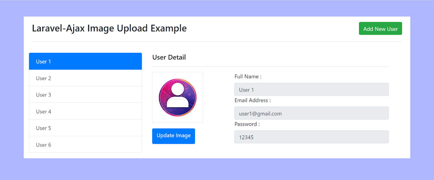 How to update image with AJAX in Laravel