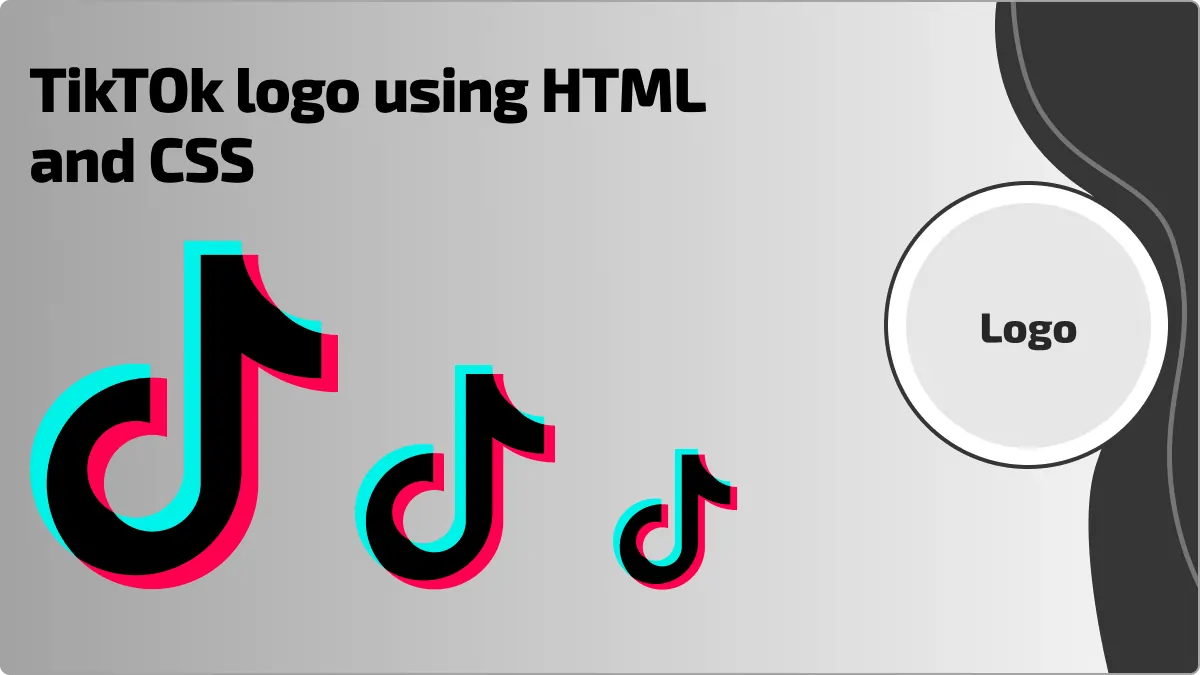 TikTok logo using HTML and CSS